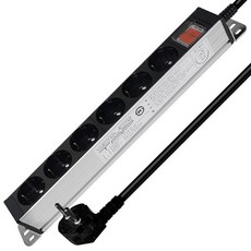 SERVER TAP 鋁製1開6插延長線 HDSVAL-625 黑色, 2.5m, 1個