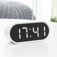 오리엔트 CLOCK 블랙렌즈 LED 디지털 탁상시계, 화이트
