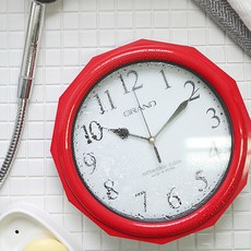 Majiwoo 防水八角掛鐘, 紅色