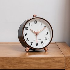 ORIENT 東方錶 靜音Edge鬧鐘桌鐘 OT1615BK, 金色 + 黑色