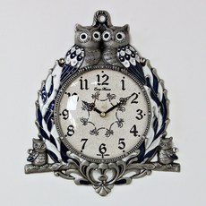 키다리시계 저소음 쌍부엉이 단면 NEW 벽시계, 주석