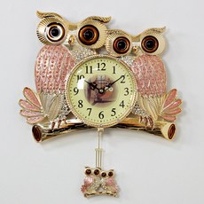 키다리시계 커플부엉이 추시계 G, 혼합 색상