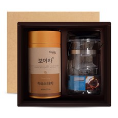 Chaye 茶葉茶具禮盒組, 普洱茶 80g+飄逸杯 500ml+禮盒, 1組