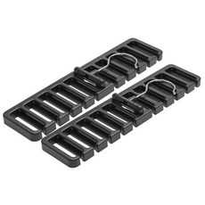 MONACO OLIVE 10孔皮帶領帶架, 黑色, 2個