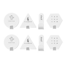 MONACO OLIVE 北歐現代風鐵製壁掛掛鉤4件組, 白色, 2套