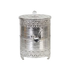 古董金屬玫瑰垃圾桶, 銀