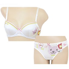 Chaton 鋼圈內衣+十字繡圖案內褲 K1037