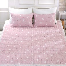 gBEDDING Alice印花泡泡紗夏季絎縫薄床墊, 粉色