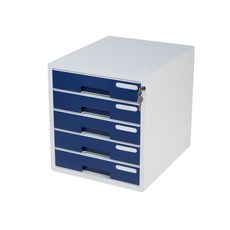 SYSmAX 系統彩色文件櫃, 海軍藍, 5層