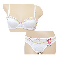 Chaton Junior 3 步鋼絲文胸 + 內褲十字繡 Chaton K1038