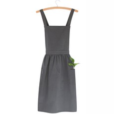 Bring Me Maison 棉質亞麻圍裙, 深灰色, 1個