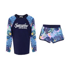 ROROCHAT 女童款Play長袖防曬泳衣上下套裝