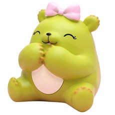 蝴蝶結肌肉小熊存錢筒 大, 混色, 1個