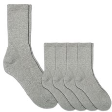 襪子工廠 男性運動雙層氣墊毛圈長筒襪 5雙, 灰色