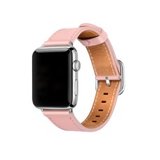 Usus Apple Watch 3/4/5 高級彩色皮革錶帶 (相容38/40mm), 粉紅色, 1個