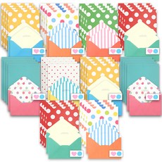 2Youngdesign 糖果色信紙 40p + 信封 20p + 貼紙 2款 x 10p, 隨機出貨, 1套