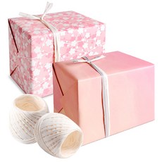 indi.k 雙面包裝紙 春天真好 櫻花 5入+水蜜桃雪酪 5入+拉菲草 2入, 混合顏色, 1套