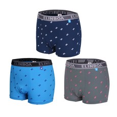 ELINBOA 男童學生標誌涼感四角褲3件組