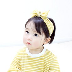 ALOHAJ 嬰兒蝴蝶結條紋髮帶