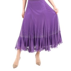 dancedome 下擺燙鑽喇叭裙 肚皮舞服 LDS3000, 紫色