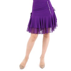 dancedome 兩側綁帶香奈兒裙肚皮舞服 LDS2000, 紫色