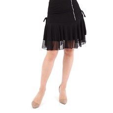 Belly Dance批發商城 兩側綁帶香奈兒裙肚皮舞服 LDS2000, 黑色