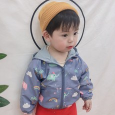 JOY MULTI 孩童動物印花連帽風衣