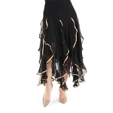 Bellydomaemol 緞帶螺旋裙 肚皮舞服 LDS2300, 金色