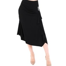 Valley批發店荷葉邊基本裙肚皮舞服 LDS3600, 黑色的