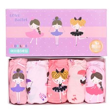 키즈라인 여아용 러브발레 삼각팬티 5매입 세트