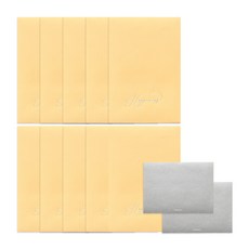 walgadaks 幸福明信片+信封袋 10入+圓形貼紙 銀色 12入, 芒果, 1套