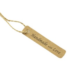 에디 handmade with love 사각라운드 태그 98p + 마끈 10m, 크라프트, 1세트