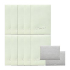 walgadaks 幸福明信片+信封袋 10入+圓形貼紙 銀色 12入, 薄荷, 1套