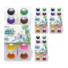 YOUNGART 固體水彩顏料盤組 4入, 12 種顏色