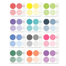 Walgadaks 素色圓點貼紙 L 12款 x 3張組合, 混合顏色, 1套
