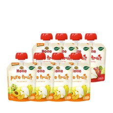 홀레 유기농 과일 퓨레 4개월이상 사과 배 4p + 배 살구 4p, 1세트