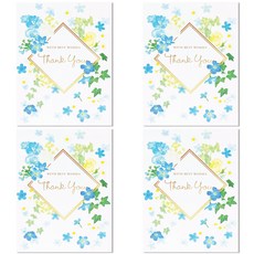 Hallmark 花朵感謝立體卡片 KTY2007, 混合顏色, 4入