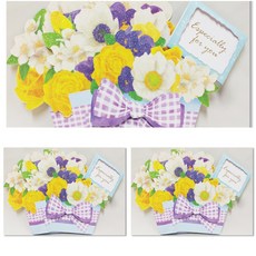 Hallmark 花朵感謝立體卡片 KTY3006, 混合顏色, 3入