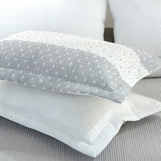 gBEDDING 樹葉印花泡泡紗枕套 2入+枕芯 2入, 灰色的