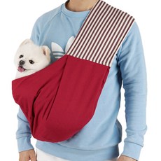 Parisdog 雙面寵物背巾, 酒紅色+條紋