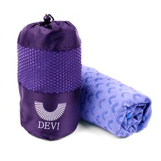 DEVI 防滑瑜伽巾+網袋, 紫色的