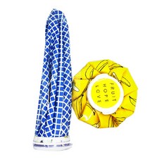 ETN 圖案冰袋 大號 香蕉黃 + 格紋藍 8 x 27 cm, 1套