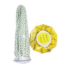 ETN 패턴 얼음주머니 대 27 x 8 cm 바나나옐로우 + 그린스프레이, 1세트