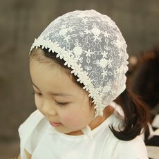 무슈 여아용 플린 레이스 보넷