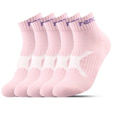 renoma 女性F型運動毛圈短襪5雙入, 粉紅色