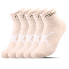 renoma 女性F型運動毛圈短襪, 米色