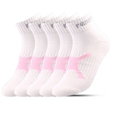 renoma 女性F型運動毛圈短襪5雙入, 白色