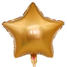 WOW PARTY KOREA 星形緞面奢華氣球 45cm, 金色緞面, 5入