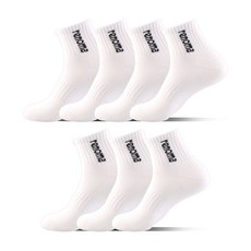 renoma 男士A款運動毛圈中筒襪 7雙, 白色