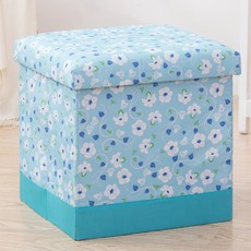 Easy Warm美麗花朵收納椅 30*30*30cm, 藍色